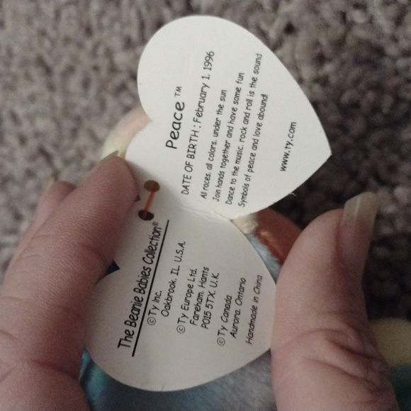 NWT RETIRED PEACE TYE-DYED Beanie baby - Picture 8 of 8